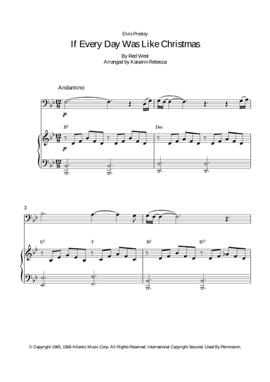If Every Day Was Like Christmas (arr. Kaiserin Rebecca)
