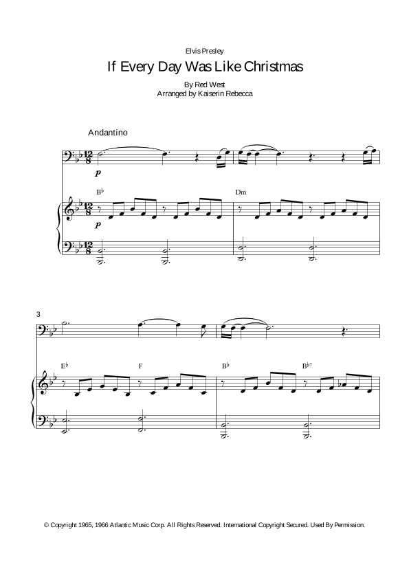 If Every Day Was Like Christmas (arr. Kaiserin Rebecca)