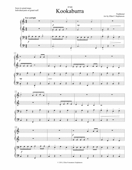 Kookaburra (duet) (arr. Ellen Foncannon Stephenson)