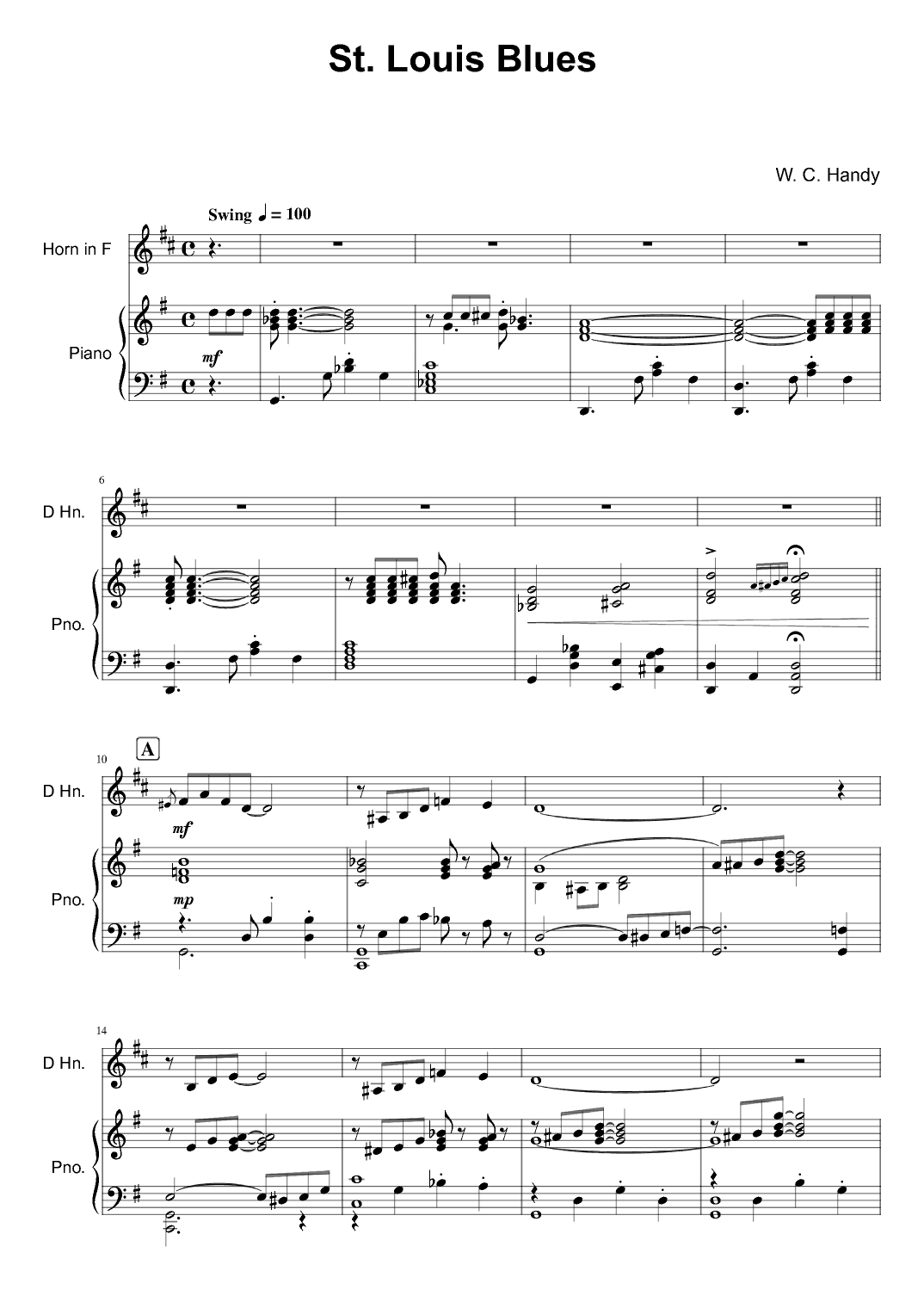 St. Louis Blues - French Horn (arr. Kacie J. Rickells)