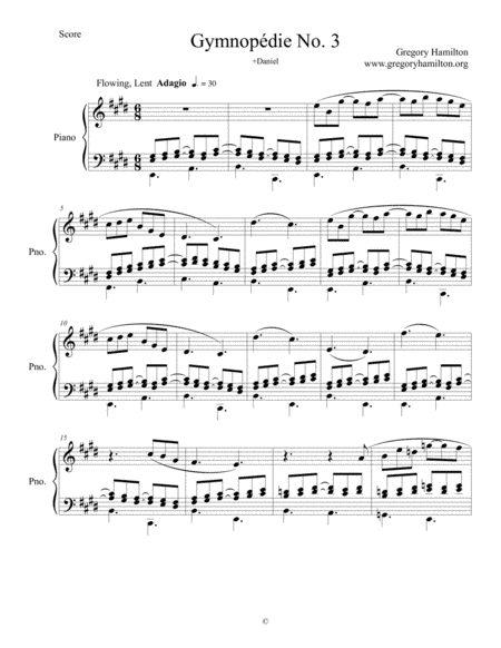 Gymnopédie No. 3 by Gregory Hamilton