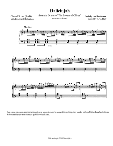 "Hallelujah" from THE MOUNT OF OLIVES (Beethoven) SAB with non-sacred text