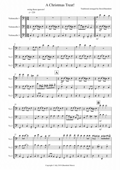 A Christmas Treat! for Cello Trio (arr. David Burndrett)