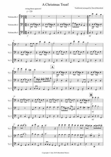 A Christmas Treat! for Cello Trio (arr. David Burndrett)