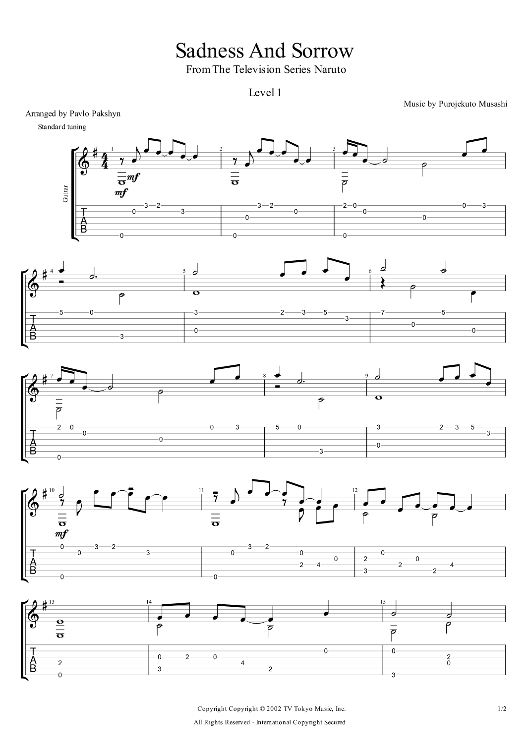 Sadness And Sorrow (arr. Pavlo Pakshyn)