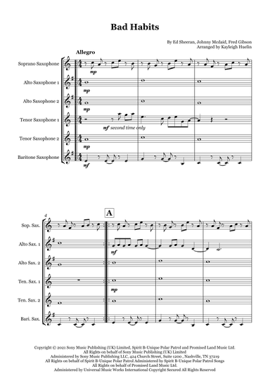 Bad Habits (arr. Kayleigh Huelin)