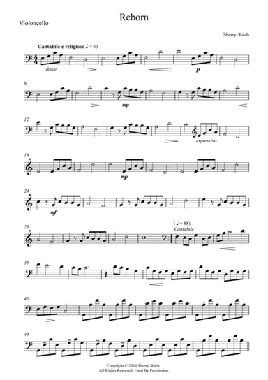 Cello Part- Reborn, Original music by Sherry Shieh