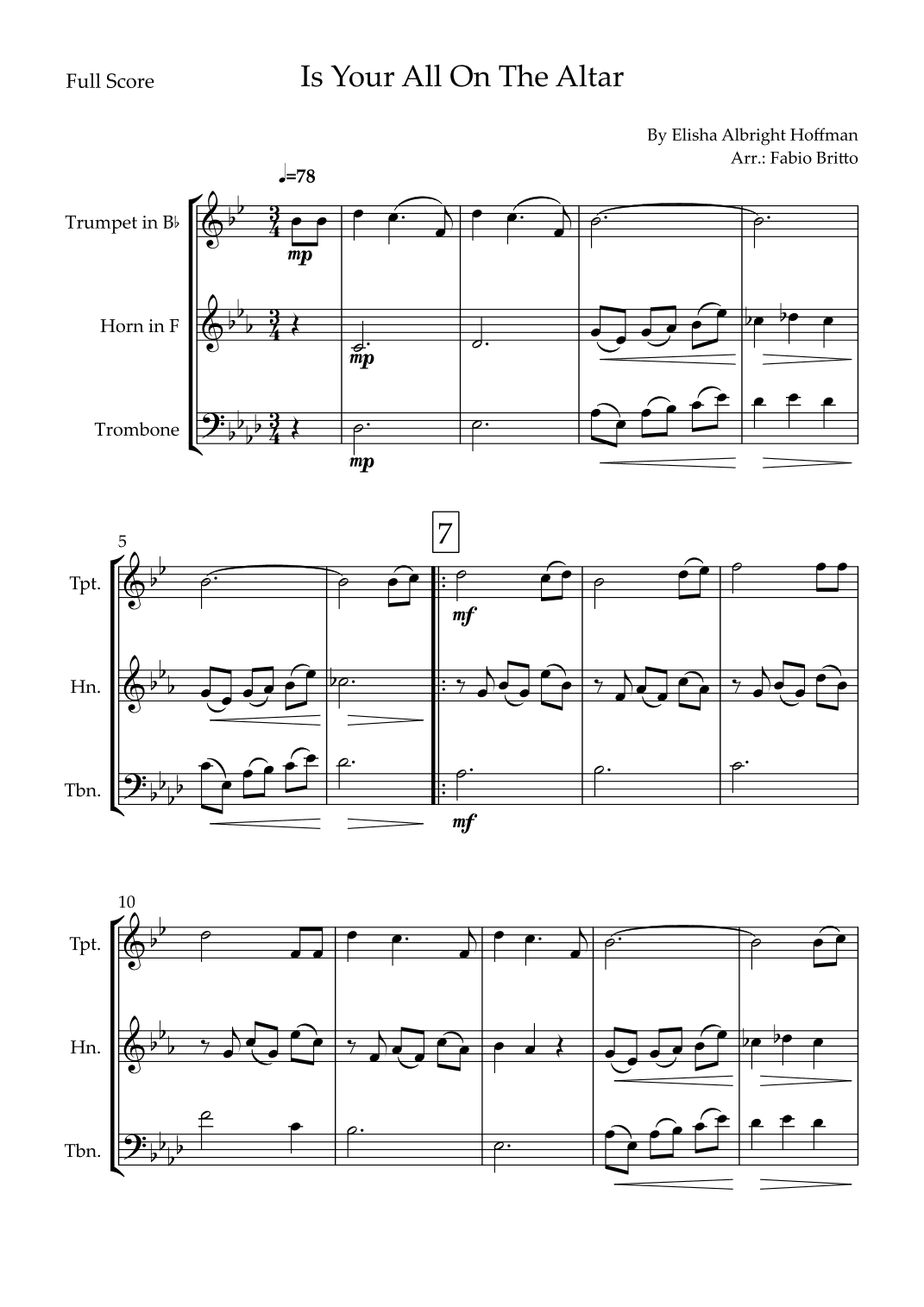 Is Your All On The Altar? (arr. Fabio Britto)