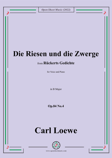 Loewe-Die Riesen und die Zwerge,Op.84 No.4,in B Maor (arr. OSM Press)