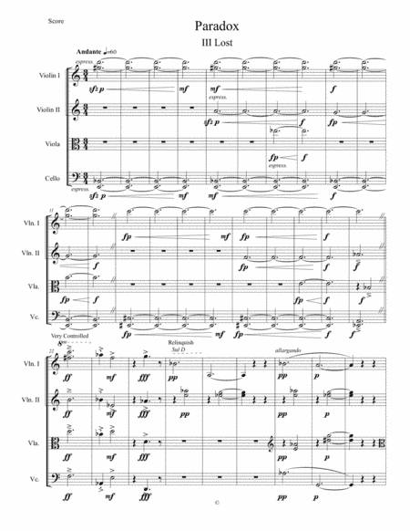 String Quartet No. 1 Paradox