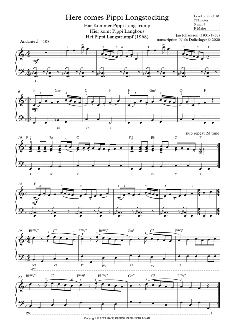 Here Comes Pippi Longstocking (arr. Niels Dolieslager)
