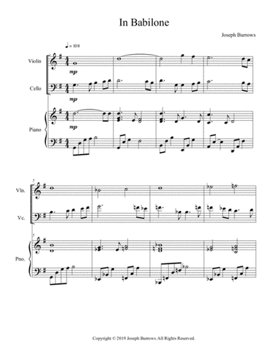 In Babilone for Violin, Cello, and Piano by Joseph Burrows (arr. Joseph Burrows)