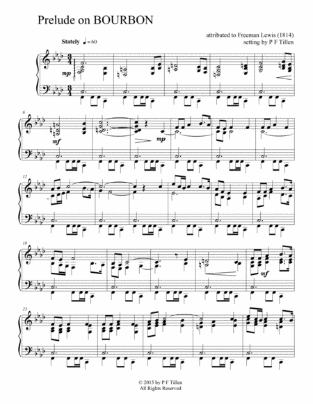 Piano Prelude on BOURBON (arr. P. F. Tillen)