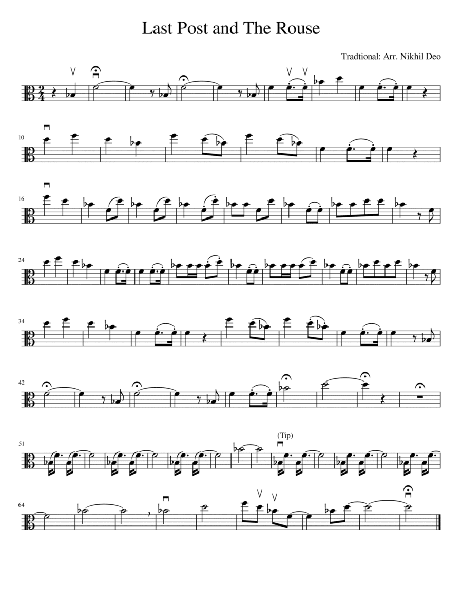 The Last Post and The Rouse - For Viola (arr. Nikhil Deo)