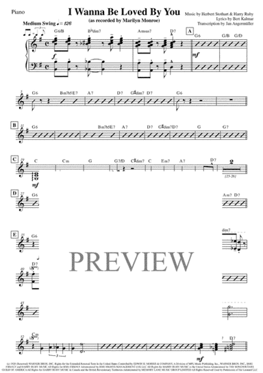 I Wanna Be Loved By You  from GOOD BOY (arr. Jan Angermüller)