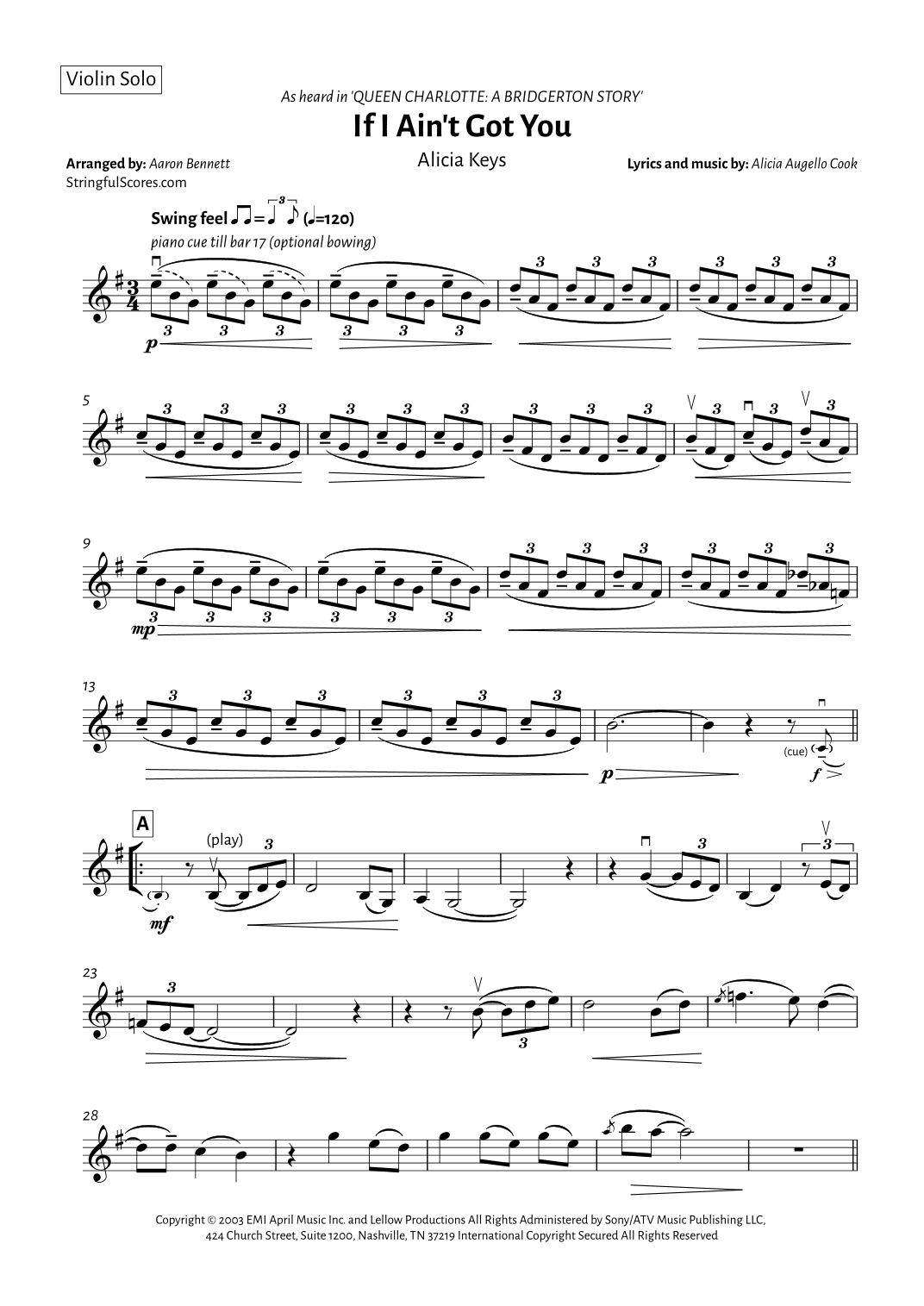 If I Ain't Got You (arr. Aaron Bennett)