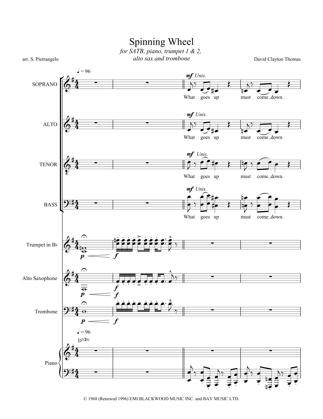 Spinning Wheel (arr. Scott Pietrangelo)