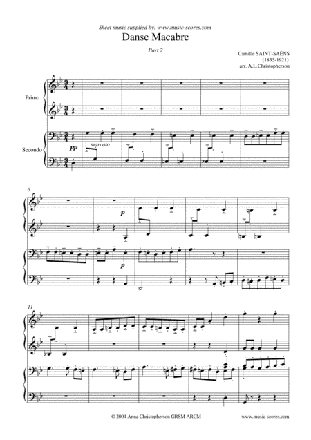 Danse Macabre - Piano Duet 2nd Theme and Development (arr. Anne Christopherson GRSM ARCM)