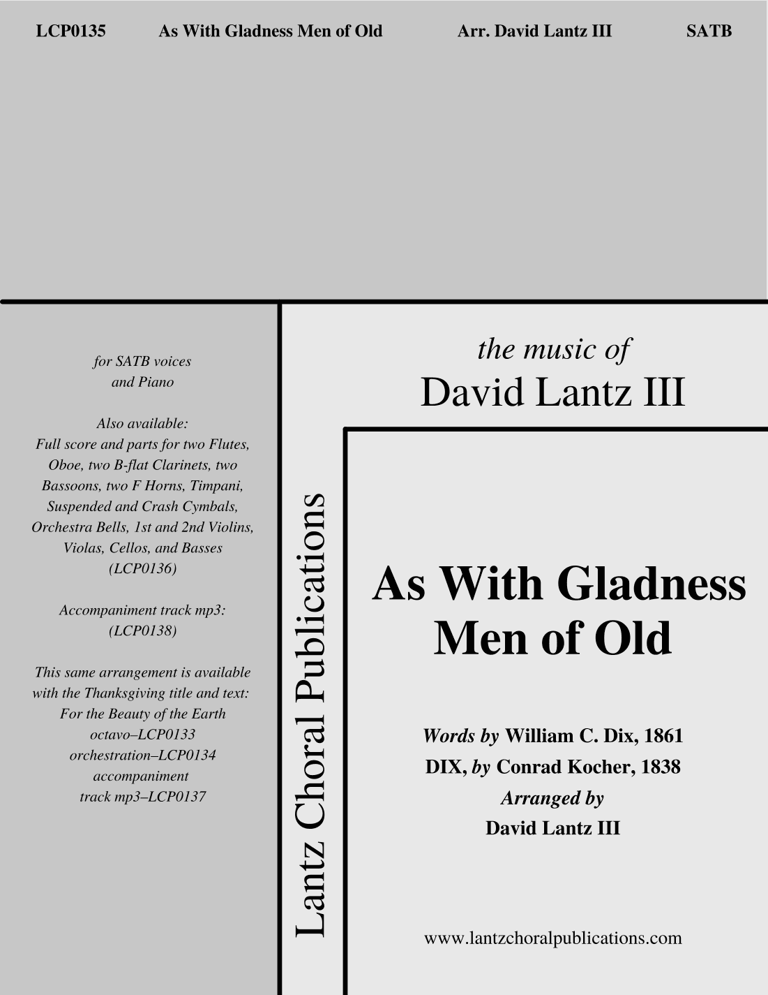 As With Gladness Men of Old (arr. David Lantz III)