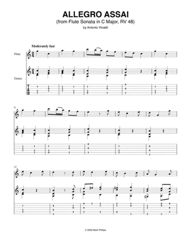 Allegro assai (from Flute Sonata in C Major, RV 48) (arr. Mark Phillips)