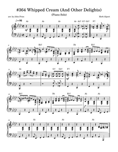 Whipped Cream (arr. John Fries)