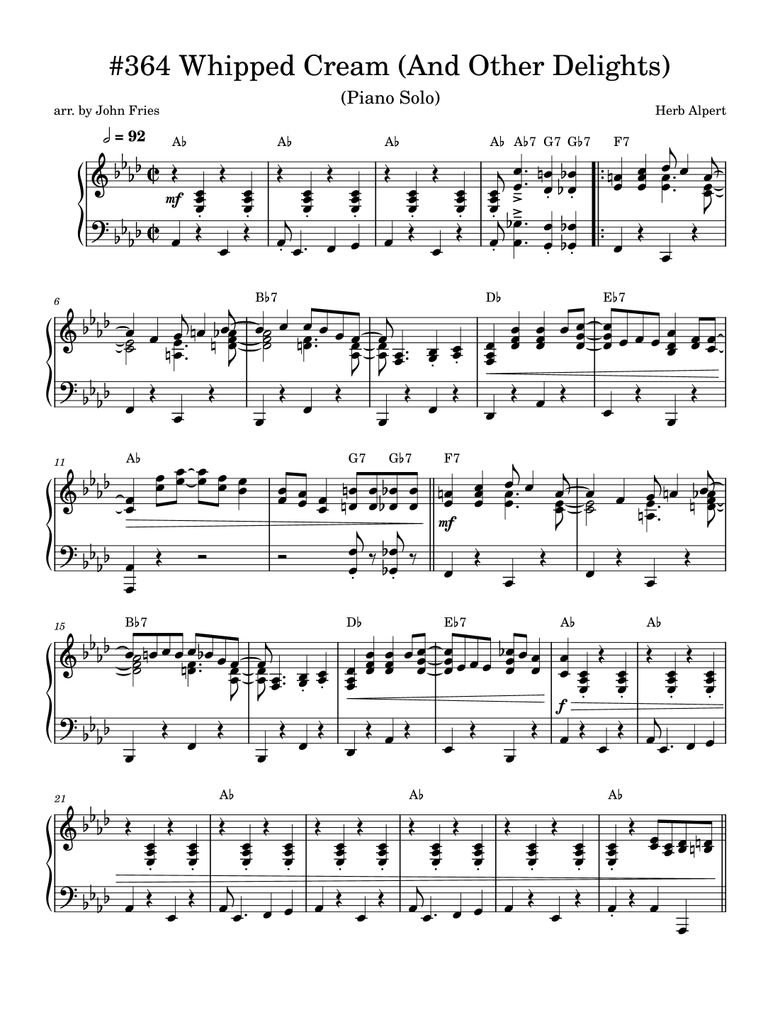 Whipped Cream (arr. John Fries)