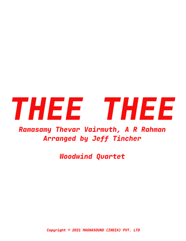 Thee Thee (arr. Jeff Tincher)