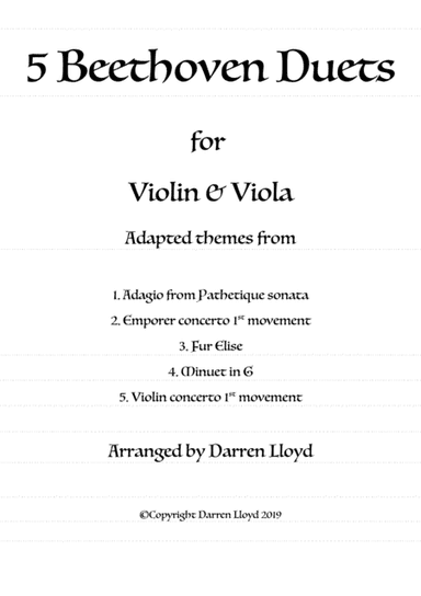 5 Beethoven duets - Violin & Viola (arr. Darren Lloyd)