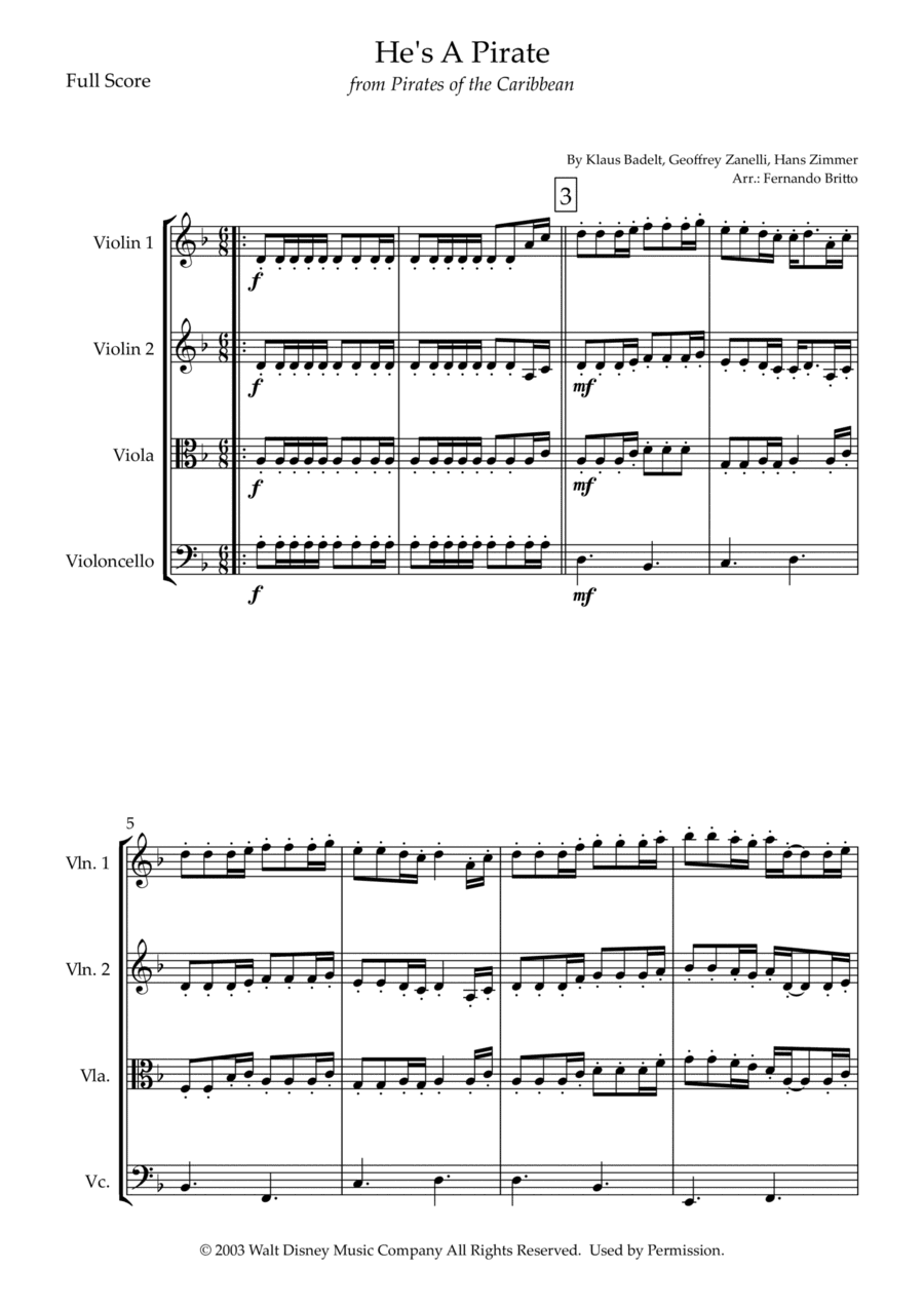 He's A Pirate (arr. Fernando Britto)