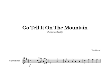 Go Tell It On The Mountain for Easy Clarinet Solo (arr. Marcos Soares)