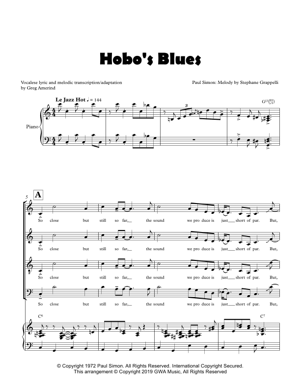 Hobo's Blues (arr. Gregory Amerind)