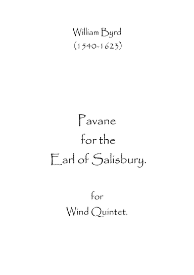 Pavane for the Earl of Salisbury (arr. Spencer Bundy)