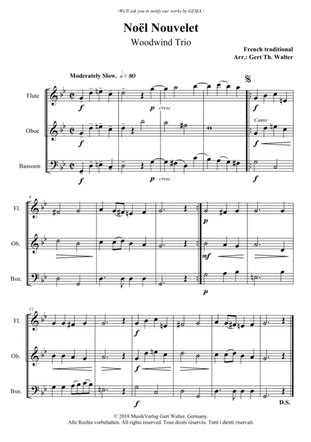 Noel Nouvelet (arr. Gert Th. Walter)