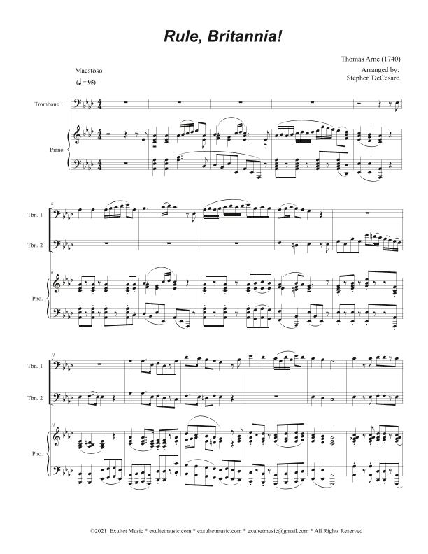 Rule, Britannia! (Trombone Duet) (arr. Stephen DeCesare)