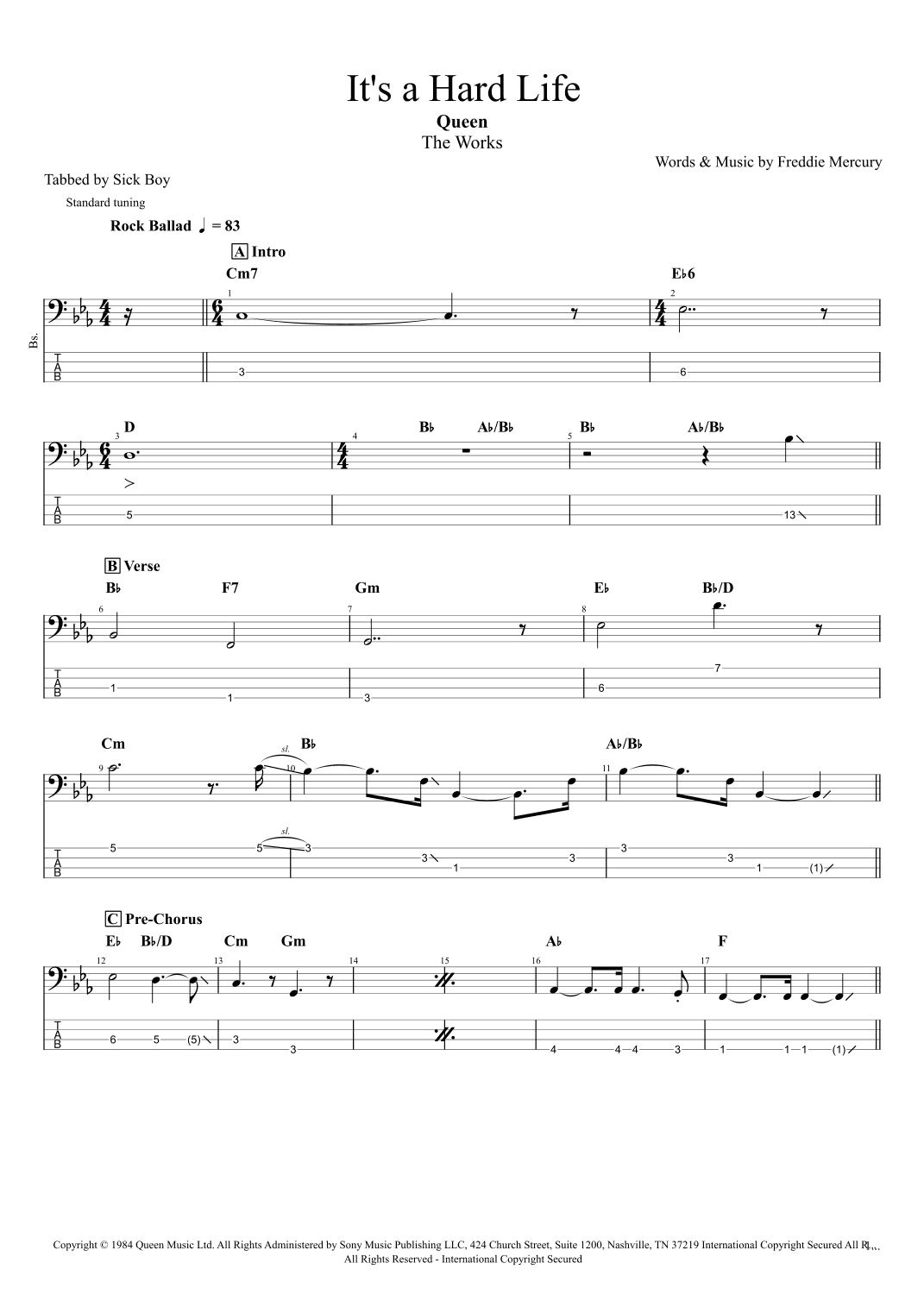 It's A Hard Life (arr. Sick Boy)