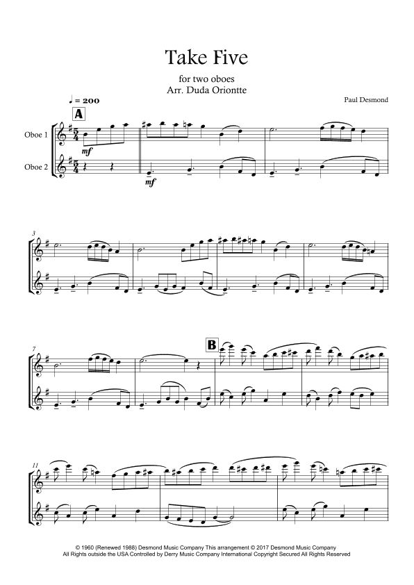 Take Five (arr. Duda Oriontte)