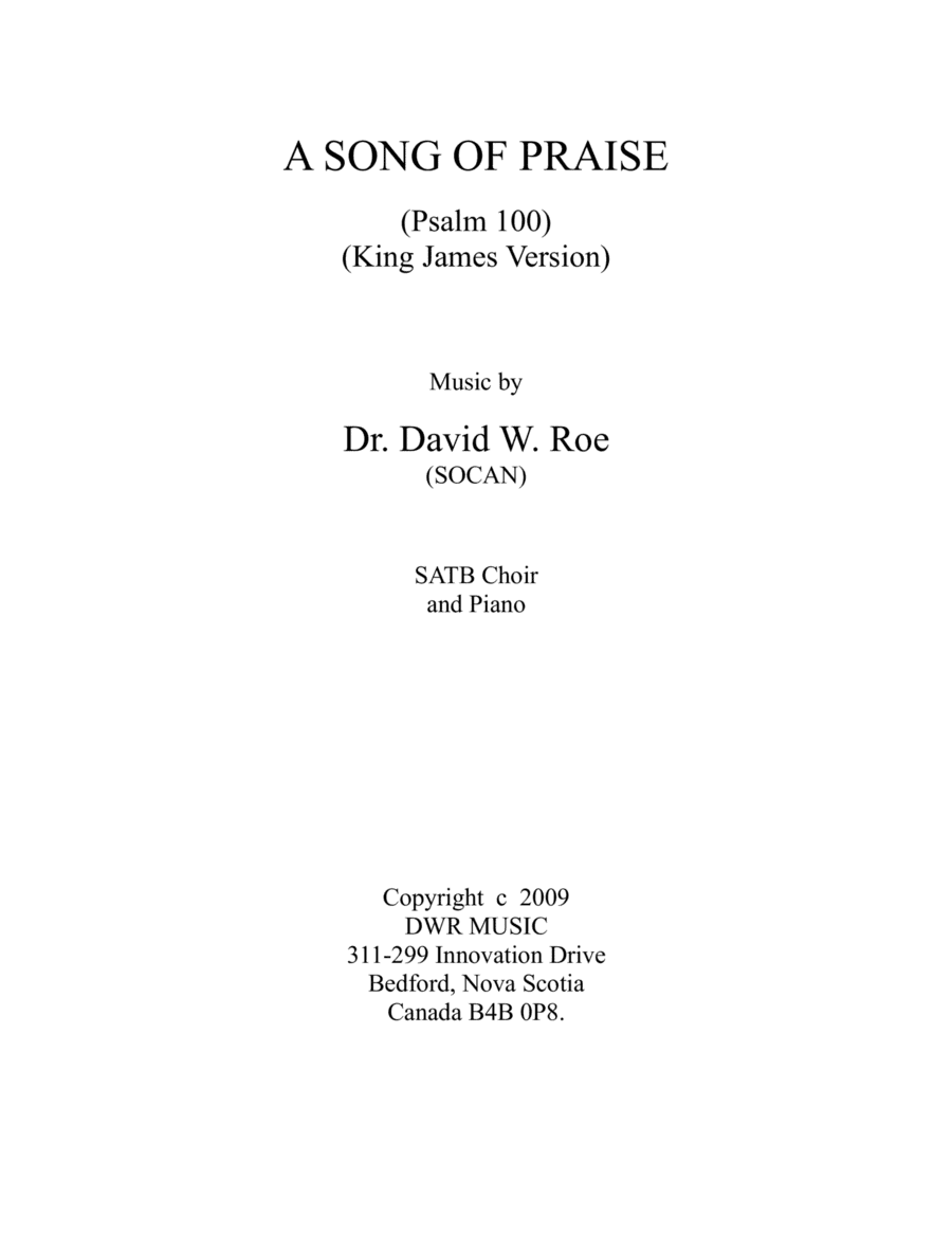 A Song of Praise (Psalm 100)