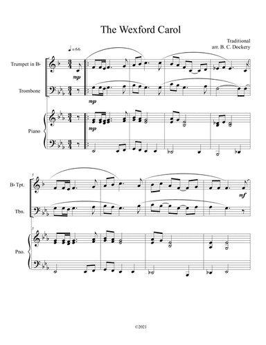 The Wexford Carol (Trumpet and Trombone Duet with Piano Accompaniment) (arr. B. C. Dockery)