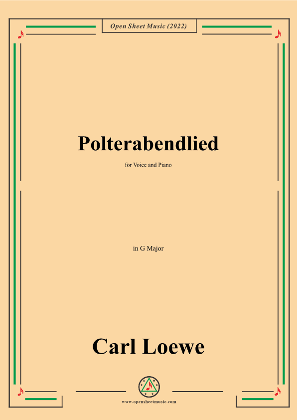 Loewe-Polterabendlied,in G Major,for Voice and Piano (arr. OSM Press)