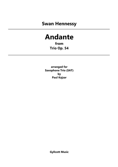 Andante (Saxophone Trio) (arr. Paul Kajzar)