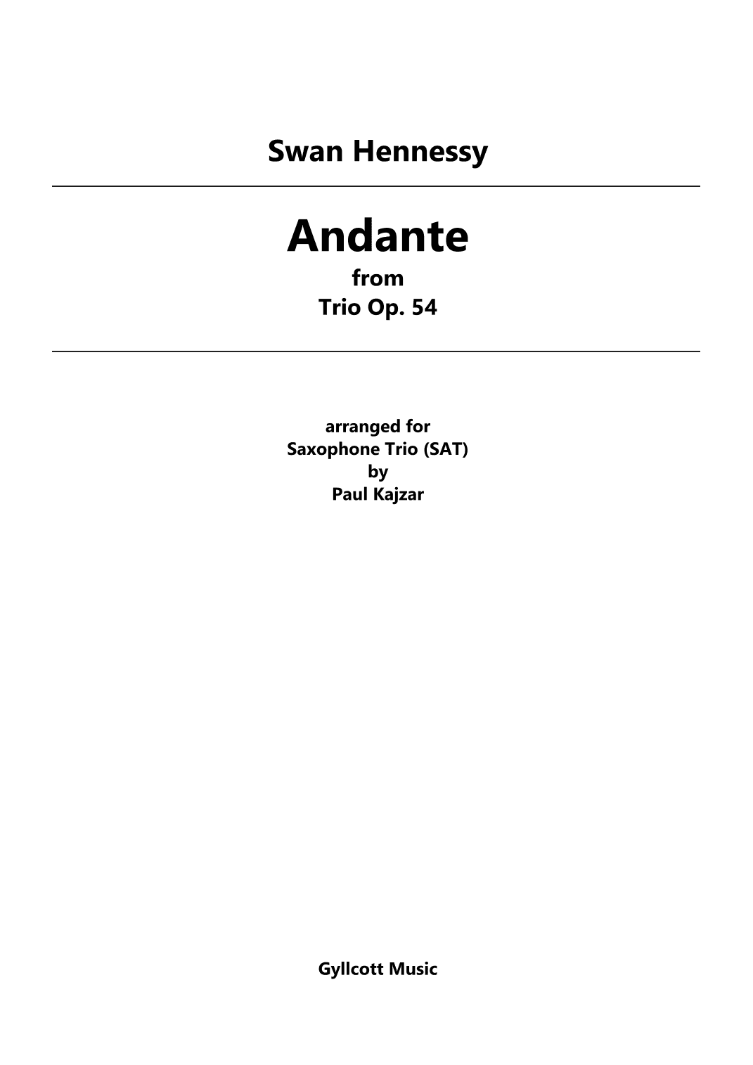 Andante (Saxophone Trio) (arr. Paul Kajzar)