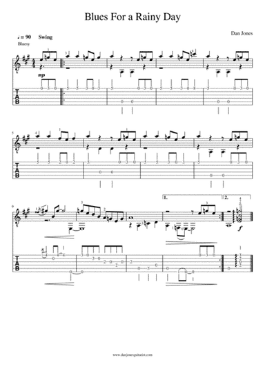 Blues For a Rainy Day for Easy Guitar
