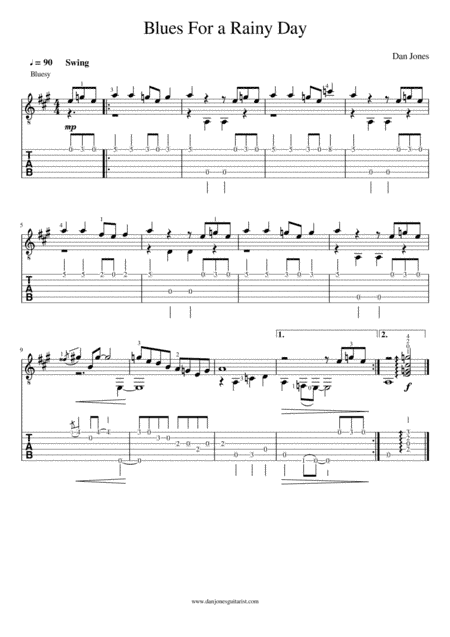 Blues For a Rainy Day for Easy Guitar