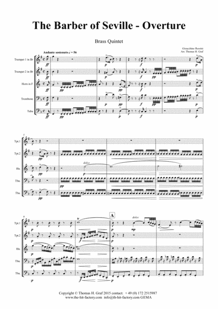 The Barber of Seville - Overture - Brass Quintet (arr. Thomas H. Graf)