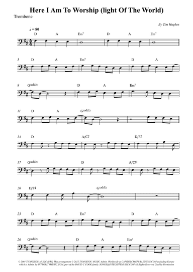 Here I Am To Worship (light Of The World) (arr. Wesley S. SIlva)