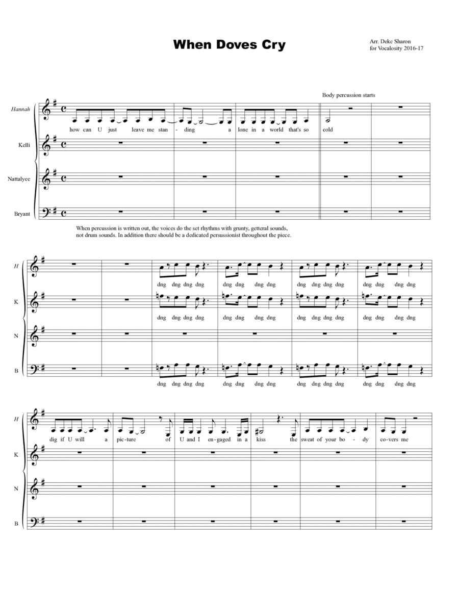 When Doves Cry (arr. Deke Sharon)