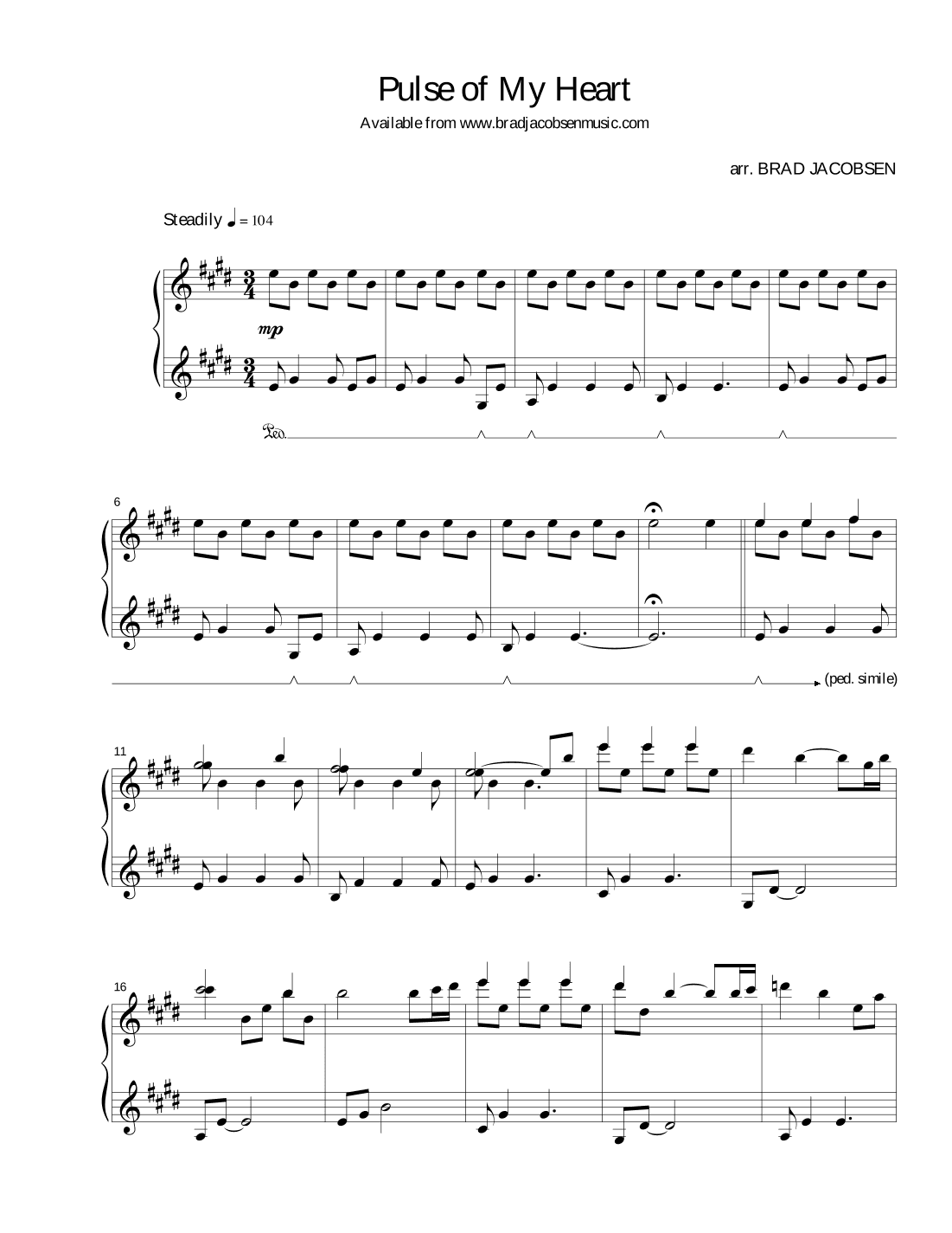 Pulse of My Heart (arr. Brad Jacobsen)