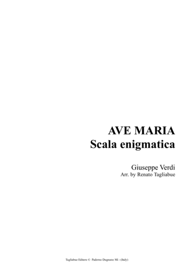 AVE MARIA - Scala enigmatica - G. Verdi - Arr. for Brass Quartet: Bb Tpt, Hn, Tbn, Tuba (arr. Renato Tagliabue)
