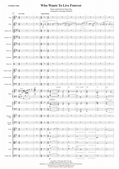 Who Wants To Live Forever (arr. Giuseppe Manfredi)