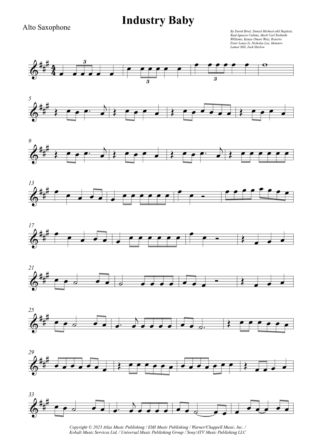 Industry Baby (arr. Wesley S. SIlva)